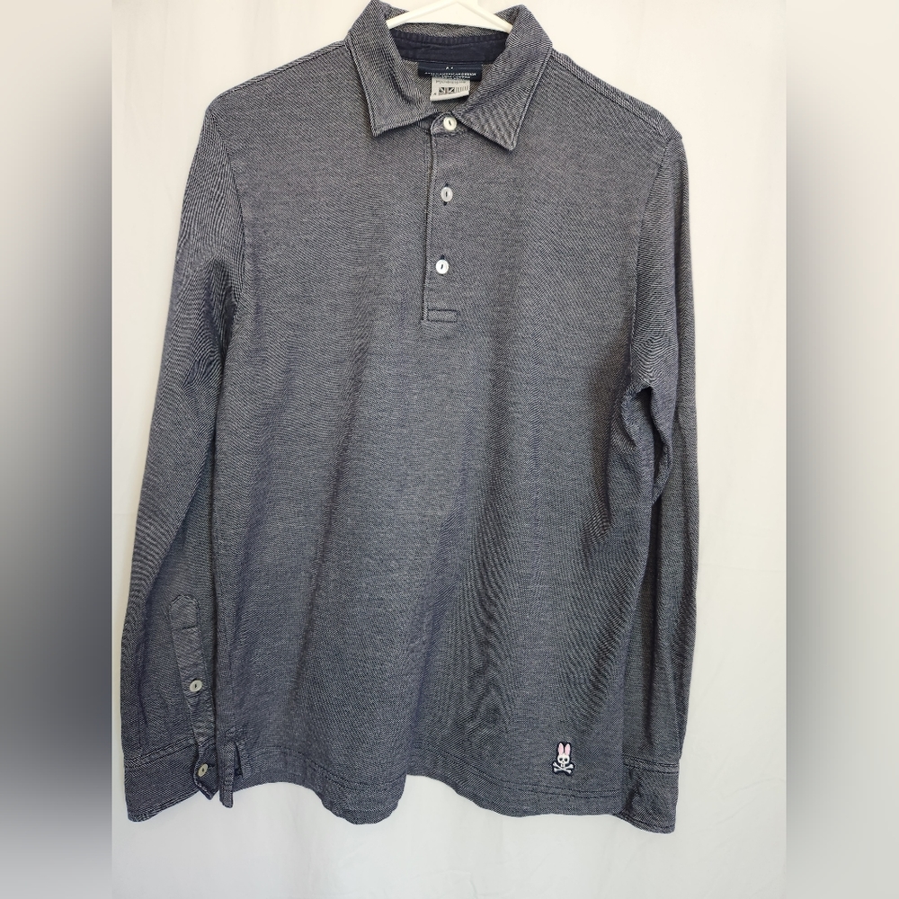 Psycho Bunny Long Sleeve Polo, Size 4 (S),  Excellent Preowned Condition